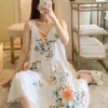 Robe De Nuit Longue Imprimé Floral(Robe De Nuit Longue Imprime Floral)