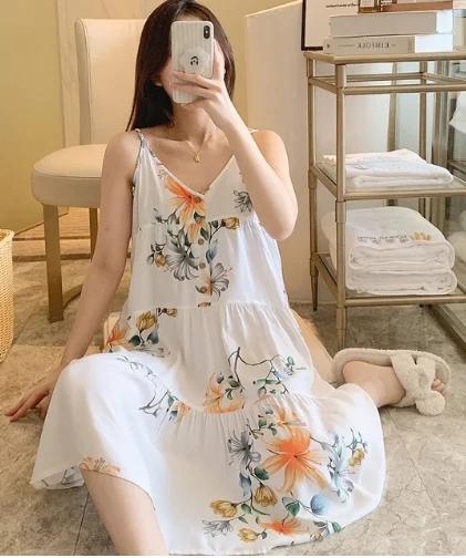 Robe De Nuit Longue Imprimé Floral(Robe De Nuit Longue Imprime Floral) 1 Robe De Nuit Longue Imprimé Floral(Robe De Nuit Longue Imprime Floral)