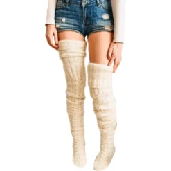 Chaussette Haute Femme Beige – KUMI(Chaussette Haute Femme Beige Kumi)