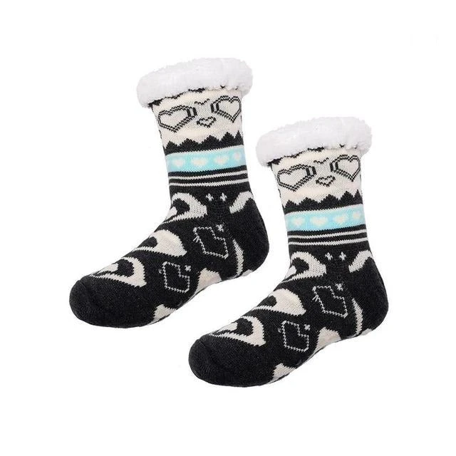 Chaussettes Pilou Noires Avec Cœur Gris(Chaussette Pilou Noire Coeur Gris) 2 Chaussettes Pilou Noires Avec Cœur Gris(Chaussette Pilou Noire Coeur Gris) – Image 2