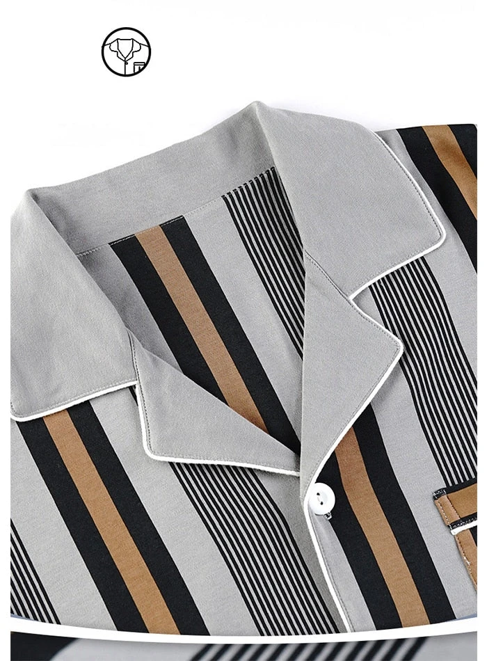 Ensemble Pyjama Homme Manche Longue à Rayures(Ensemble Pyjama Homme Manche Longue) 4 Ensemble Pyjama Homme Manche Longue à Rayures(Ensemble Pyjama Homme Manche Longue) – Image 4