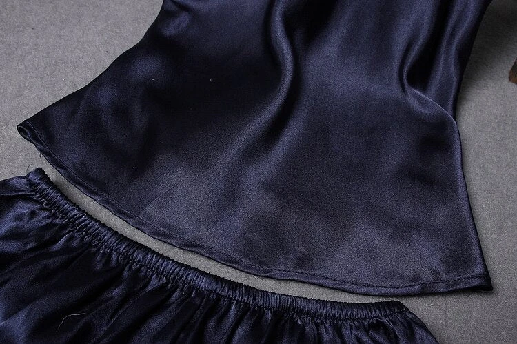 Pyjama 2 Pièces Femme Satin Avec Fleurs En Dentelles(Pyjama 2 Pieces Femme Satin) 12 Pyjama 2 Pièces Femme Satin Avec Fleurs En Dentelles(Pyjama 2 Pieces Femme Satin) – Image 12