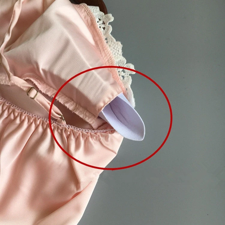 Chemise De Nuit Satin Courte Avec Dentelles(Chemise De Nuit Satin Courte) 12 Chemise De Nuit Satin Courte Avec Dentelles(Chemise De Nuit Satin Courte) – Image 12