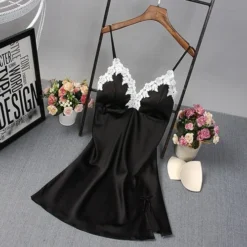 Chemise De Nuit Satin Courte Avec Dentelles(Chemise De Nuit Satin Courte) 22 Chemise De Nuit Satin Courte Avec Dentelles(Chemise De Nuit Satin Courte) -Boutique De Pyjamas HTB1keITQpXXXXaeapXXq6xXFXXXL