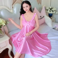 Robe Nuisette Longue Satin Avec Dentelles Et Noeud(Robe Nuisette Longue Satin) 13 Robe Nuisette Longue Satin Avec Dentelles Et Noeud(Robe Nuisette Longue Satin) -Boutique De Pyjamas Ha85cbda082964a9390a7001ea82d46c9l