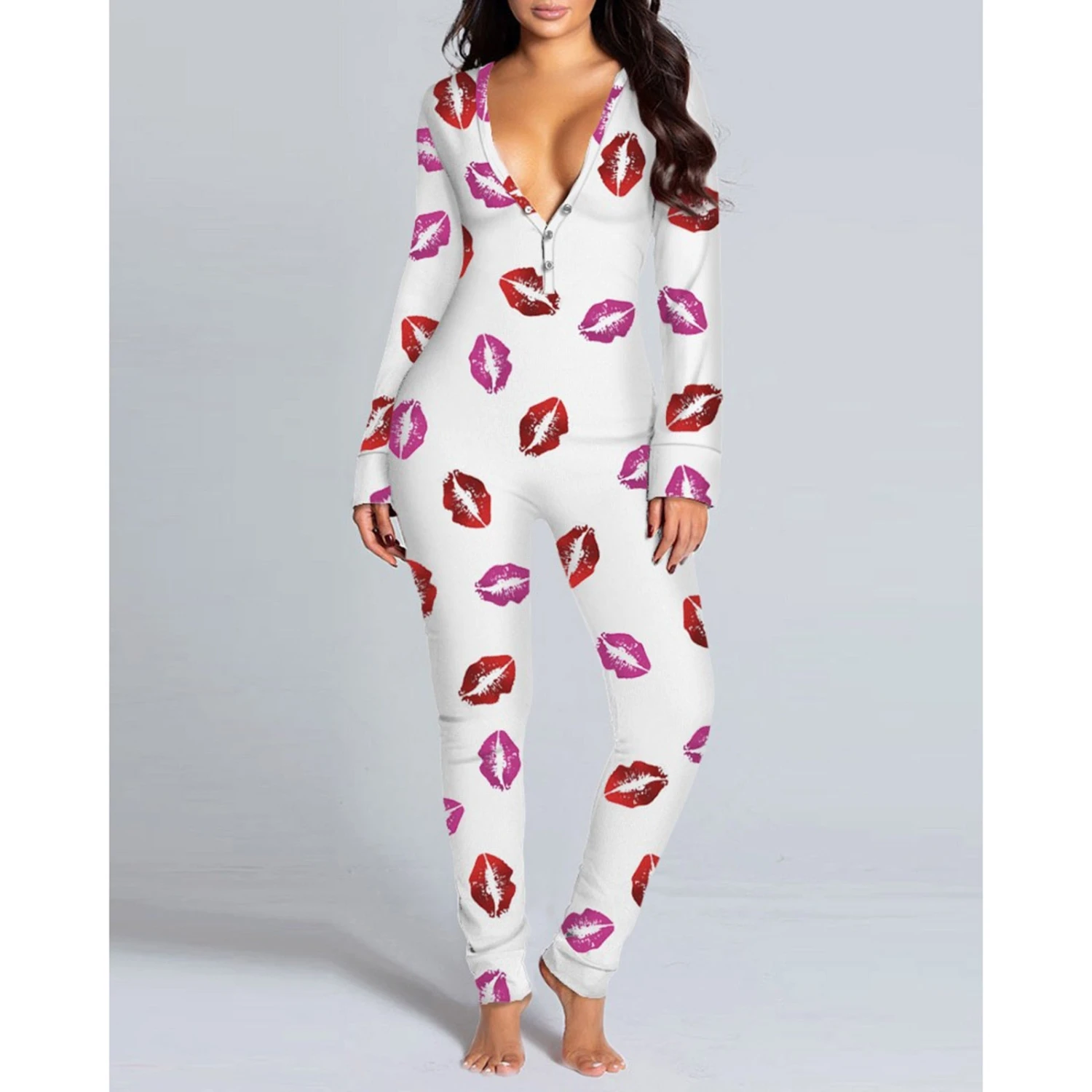 Pyjama Grenouillère Femme Sexy à Motifs(Pyjama Grenouillere Femme) 1 Pyjama Grenouillère Femme Sexy à Motifs(Pyjama Grenouillere Femme)