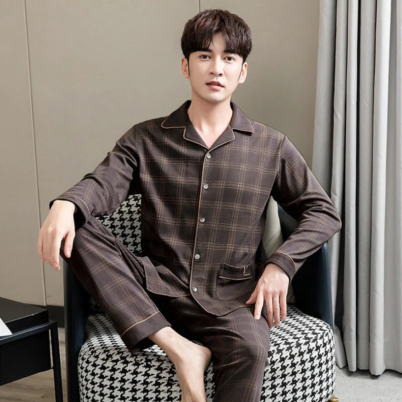 Ensemble Pyjama Homme Carreaux En Coton(Ensemble Pyjama Homme Carreaux) 2 Ensemble Pyjama Homme Carreaux En Coton(Ensemble Pyjama Homme Carreaux) – Image 2