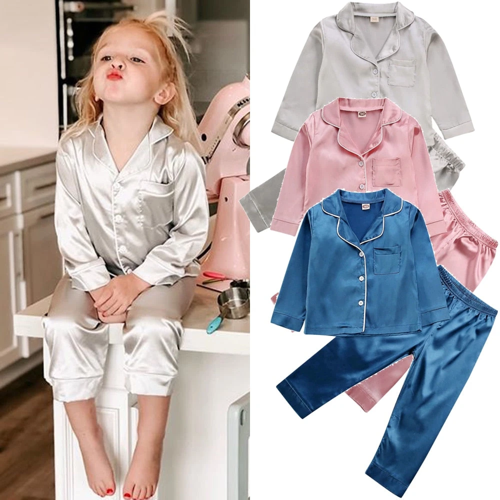 Pyjama Satin Manches Longues Fille(Pyjama Satin Manches Longues Fille) 1 Pyjama Satin Manches Longues Fille(Pyjama Satin Manches Longues Fille)