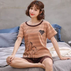 Pyjama Assorti Couple Deux Pièces Romantiques(Pyjama Assorti Couple) 7 Pyjama Assorti Couple Deux Pièces Romantiques(Pyjama Assorti Couple) -Boutique De Pyjamas Pyjama d t 100 coton pour femmes v tements de nuit grande taille 4XL pour Couple.jpg 640x640 75469fac 7f64 461a ae09 75a875bc7a59