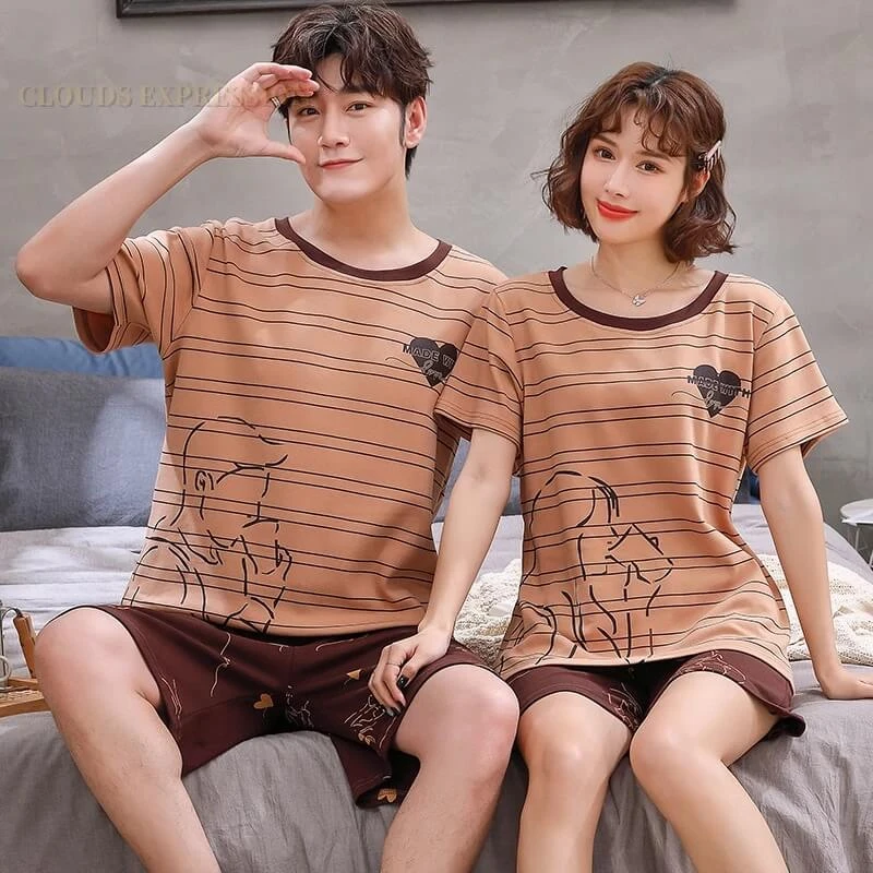 Pyjama Assorti Couple Deux Pièces Romantiques(Pyjama Assorti Couple) 1 Pyjama Assorti Couple Deux Pièces Romantiques(Pyjama Assorti Couple)