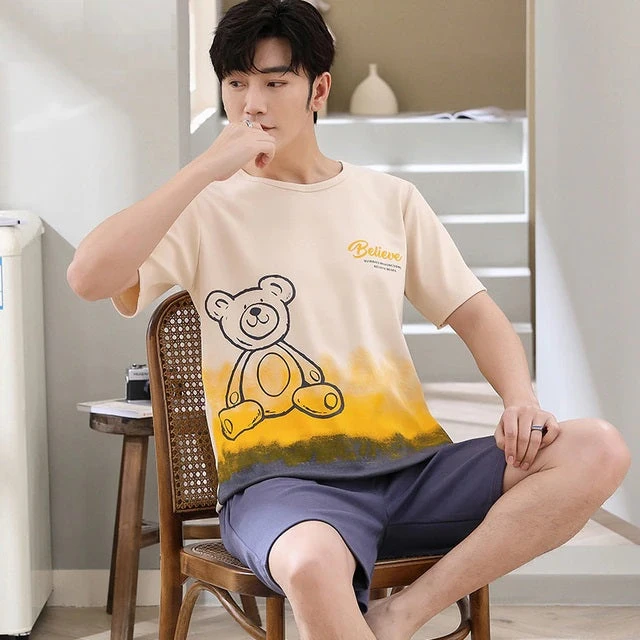 Pyjama Couple Mignon Imprimé 2 Pièces T-Shirt Et Short(Pyjama Couple Mignon) 2 Pyjama Couple Mignon Imprimé 2 Pièces T-Shirt Et Short(Pyjama Couple Mignon) – Image 2