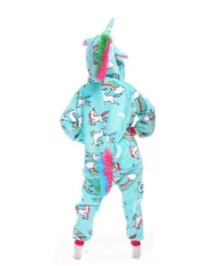 Pyjama Licorne Fille MOTIFS LICORNE BLEU(Pyjama Licorne Fille Motifs Licorne Bleu) -Boutique De Pyjamas PyjamaLicorneFillebleumotiflicorne