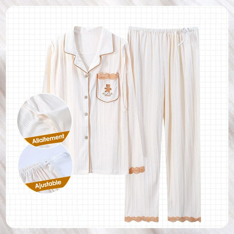 Pyjama Maternité Allaitement Imprimé à Rayures(Pyjama Maternite Allaitement) 5 Pyjama Maternité Allaitement Imprimé à Rayures(Pyjama Maternite Allaitement) – Image 5