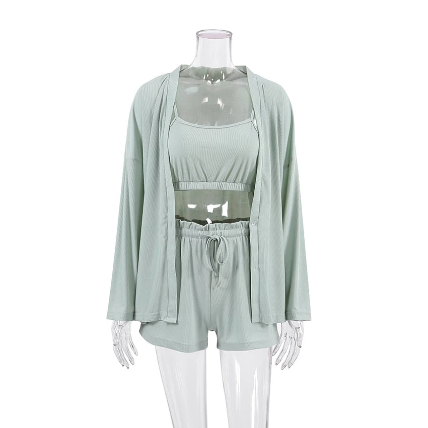 Pyjama Côtelé Soie Glacée 3 Pièces(Pyjama Cotele Soie Glacee 3 Pieces) 3 Pyjama Côtelé Soie Glacée 3 Pièces(Pyjama Cotele Soie Glacee 3 Pieces) – Image 3