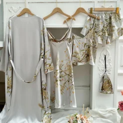 Ensemble Pyjama Satin Femme 4 Pièces(Ensemble Pyjama Satin Femme) -Boutique De Pyjamas S30bfa3df77f54b4e9f22ffeba3305a4fa