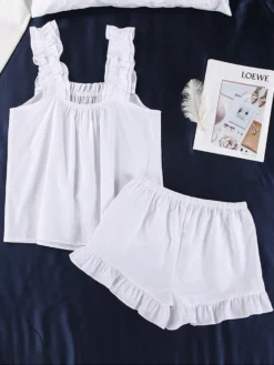 Pyjama Blanc Femme Sexy Froncé(Pyjama Blanc Femme Sexy) 26 Pyjama Blanc Femme Sexy Froncé(Pyjama Blanc Femme Sexy) -Boutique De Pyjamas Saa3a77f5aa174e88adf4fb4c81a3f66av