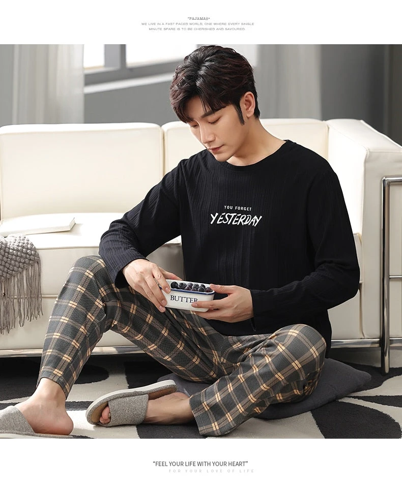 Pyjama Ensemble Homme A Carreaux Manches Longues(Pyjama Ensemble Homme) 3 Pyjama Ensemble Homme A Carreaux Manches Longues(Pyjama Ensemble Homme) – Image 3