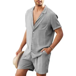 Ensemble Pyjama Homme Short Et Chemise Décontracté(Ensemble Pyjama Homme Short) 19 Ensemble Pyjama Homme Short Et Chemise Décontracté(Ensemble Pyjama Homme Short) -Boutique De Pyjamas U0abcb8649279410a9cb07ae166bec04fT