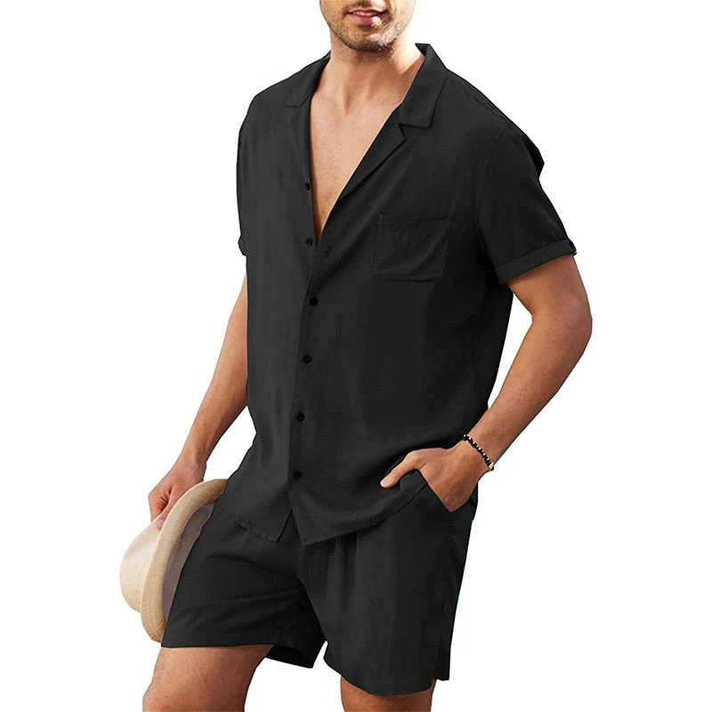 Ensemble Pyjama Homme Short Et Chemise Décontracté(Ensemble Pyjama Homme Short) 7 Ensemble Pyjama Homme Short Et Chemise Décontracté(Ensemble Pyjama Homme Short) – Image 7