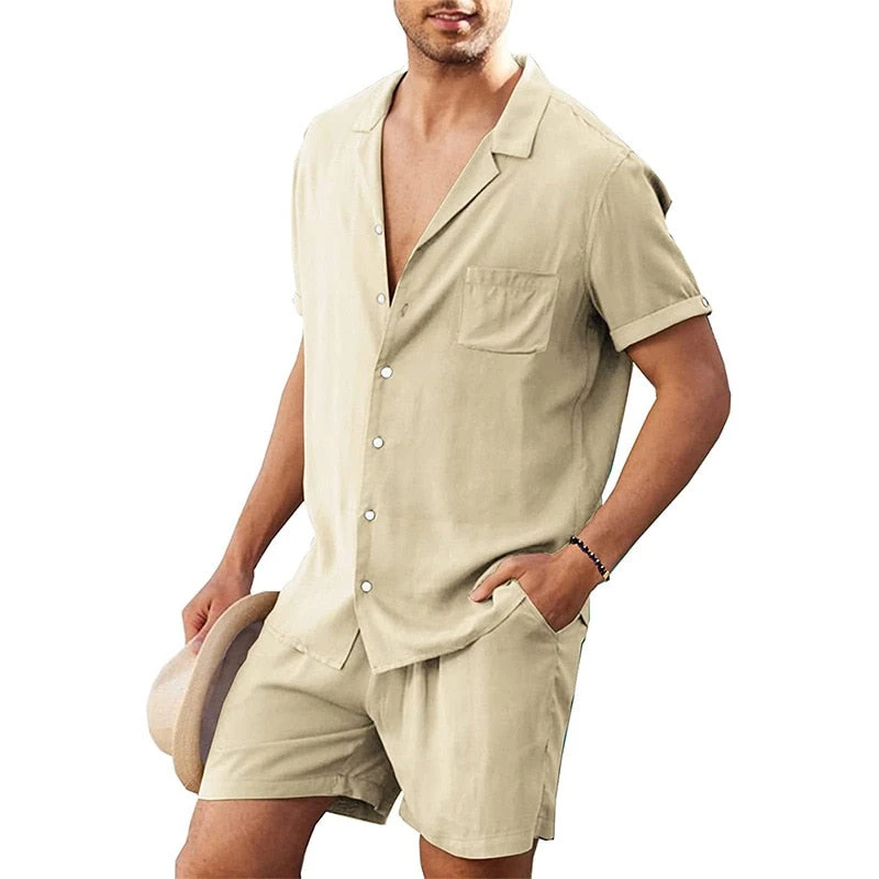 Ensemble Pyjama Homme Short Et Chemise Décontracté(Ensemble Pyjama Homme Short) 6 Ensemble Pyjama Homme Short Et Chemise Décontracté(Ensemble Pyjama Homme Short) – Image 6