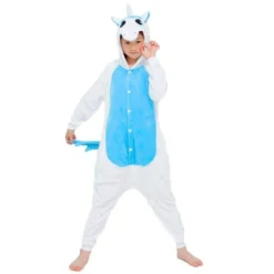 Pyjama Licorne Fille BLEU & BLANC(Pyjama Licorne Fille Bleu Blanc)