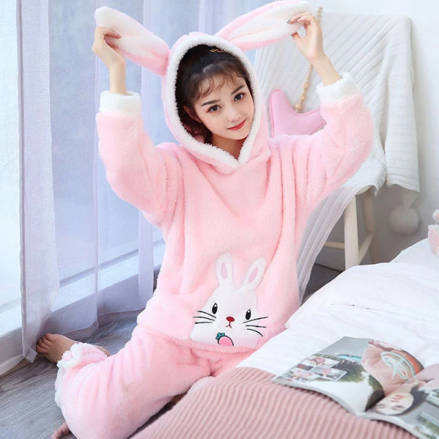 Pyjama Pilou Pilou Femme LAPIN ROSE(Pyjamas Women Rabbit Adult Animal Pajamas Set Winter Thick Warm Flannel Pijamas Mujer Sleepwear Anime Customes Home Night Wear 7) 1 Pyjama Pilou Pilou Femme LAPIN ROSE(Pyjamas Women Rabbit Adult Animal Pajamas Set Winter Thick Warm Flannel Pijamas Mujer Sleepwear Anime Customes Home Night Wear 7)
