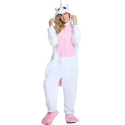 Pyjama Licorne Femme BLANC & ROSE(Pyjama Licorne Femme Blanc Rose)
