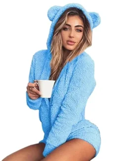 Pyjama Combinaison Sexy Polaire En Short(Pyjama Combinaison Sexy) -Boutique De Pyjamas v